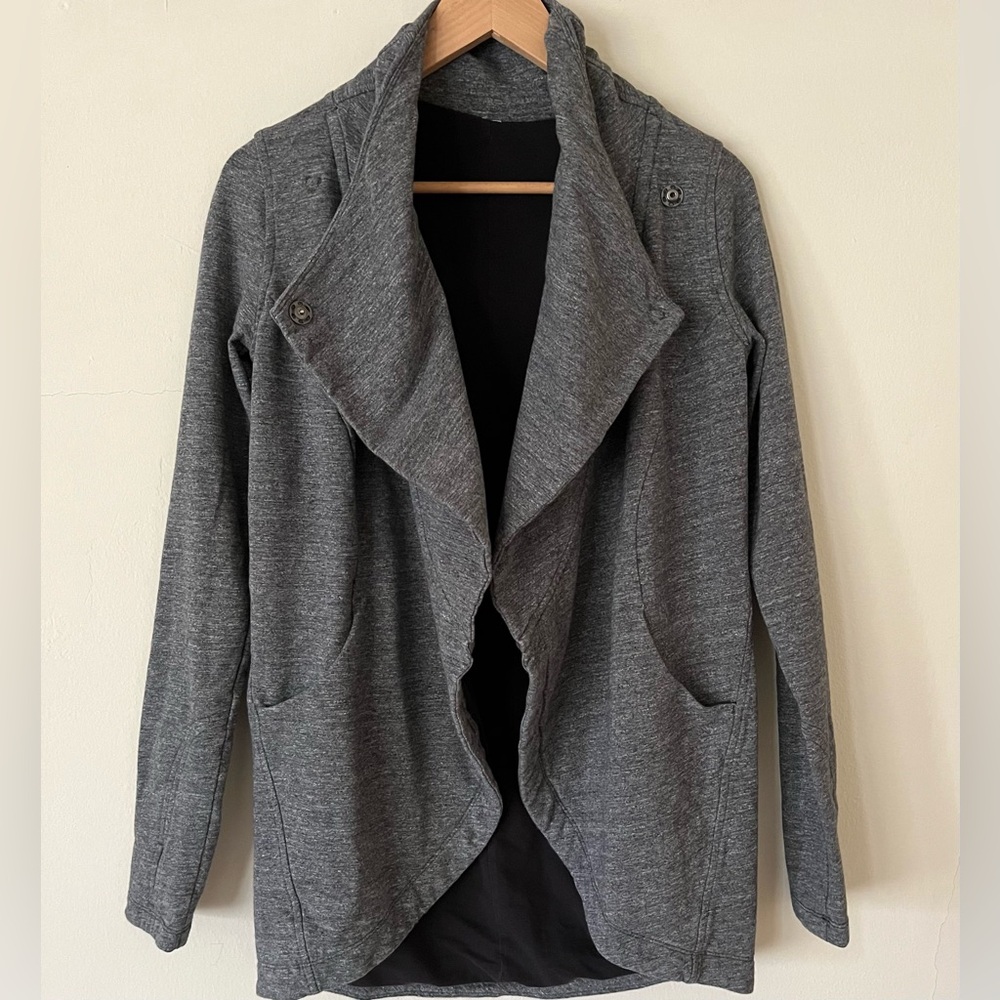 Lululemon That's A Wrap Yoga Jacket - Heathered Snow Slub Coal - Size 4